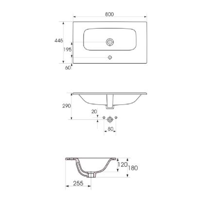 Cersanit S801-538 - Móvel de casa de banho suspenso com lavatório NIKO 80x45 cm branco