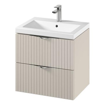 Cersanit S801-541 - Armário suspenso para casa de banho com lavatório TIRSO 60x60x45 cm bege