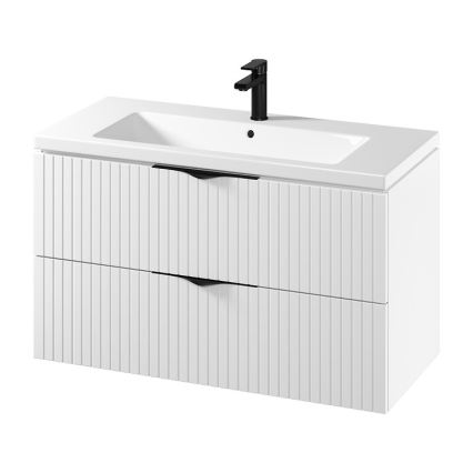 Cersanit S801-542 - Móvel suspenso para casa de banho com lavatório TIRSO 100x60x45 cm branco