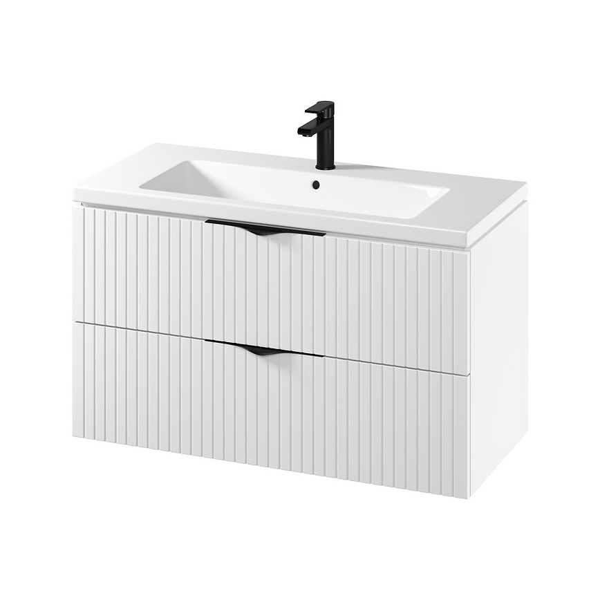 Cersanit S801-542 - Móvel suspenso para casa de banho com lavatório TIRSO 100x60x45 cm branco
