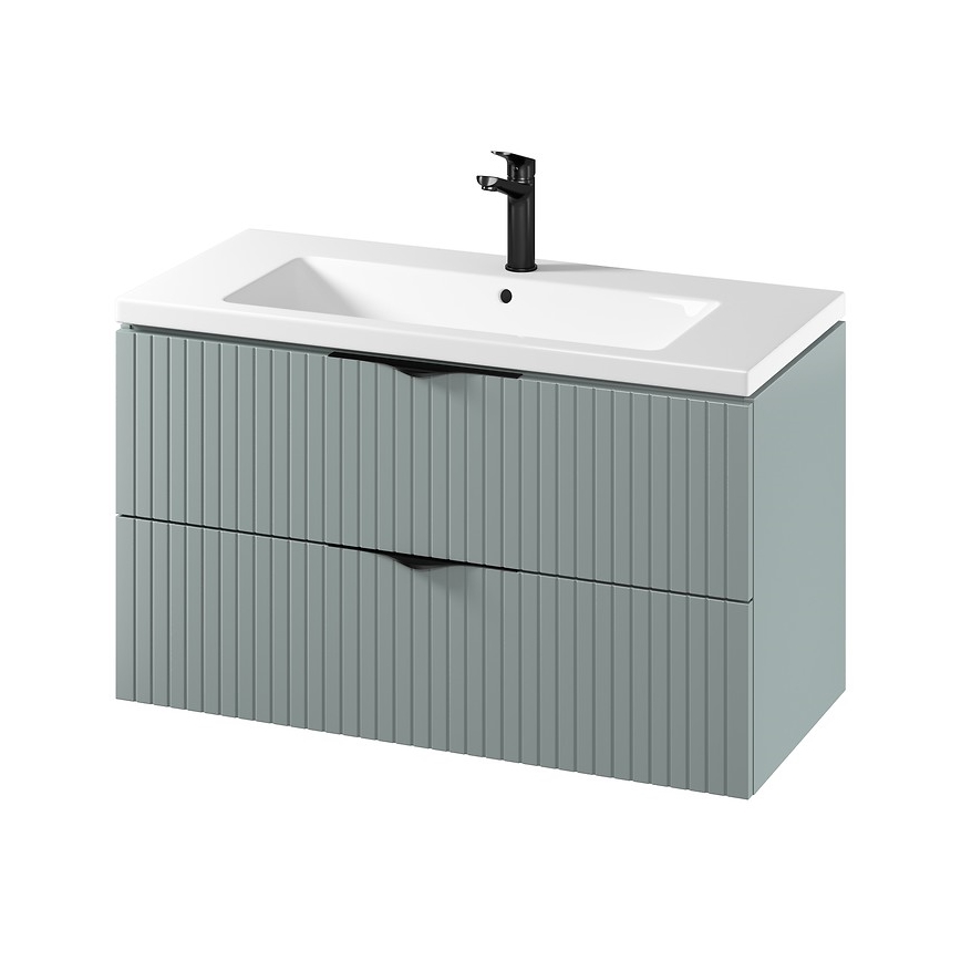 Cersanit S801-546 - Móvel suspenso de casa de banho com lavatório TIRSO 100x60x45 cm verde menta