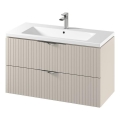 Cersanit S801-548 - Armário suspenso de casa de banho com lavatório TIRSO 100x60x45 cm bege