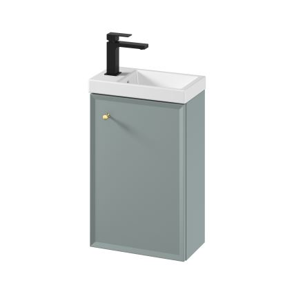 Cersanit S801-570 - Armário suspenso para casa de banho com lavatório MILLE 40x62x22 cm verde menta