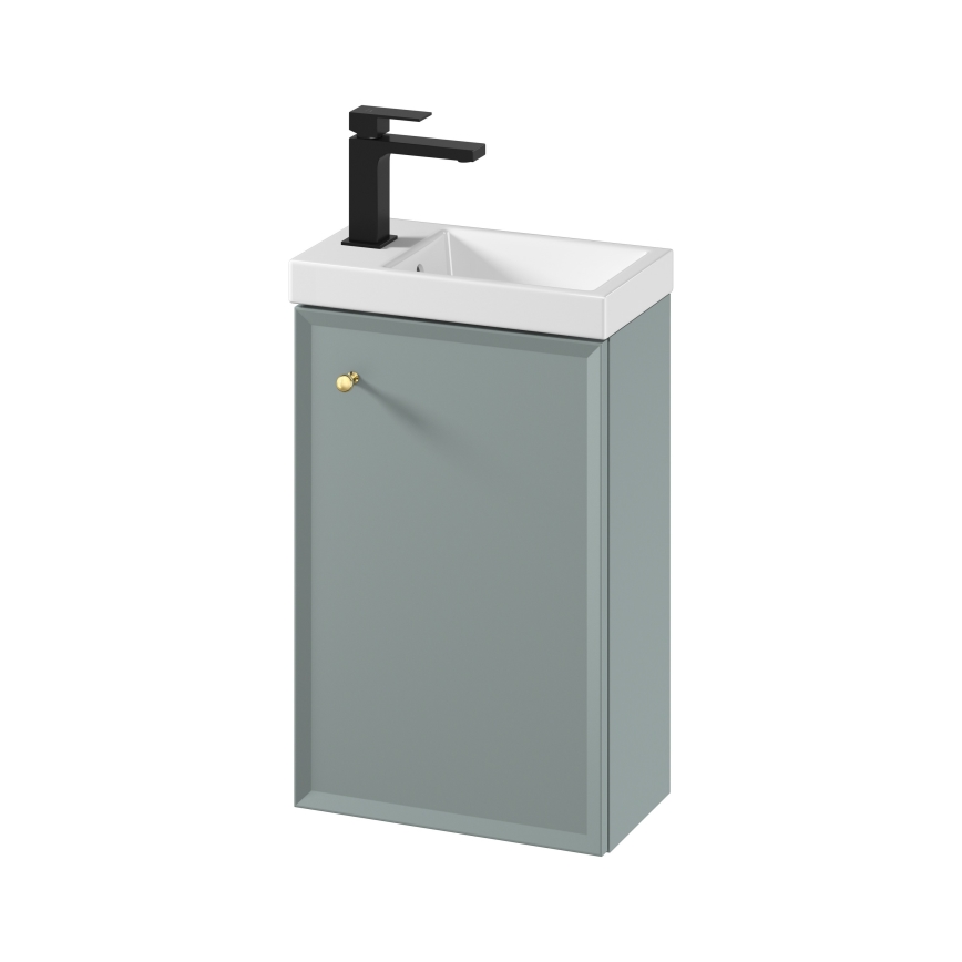 Cersanit S801-570 - Armário suspenso para casa de banho com lavatório MILLE 40x62x22 cm verde menta