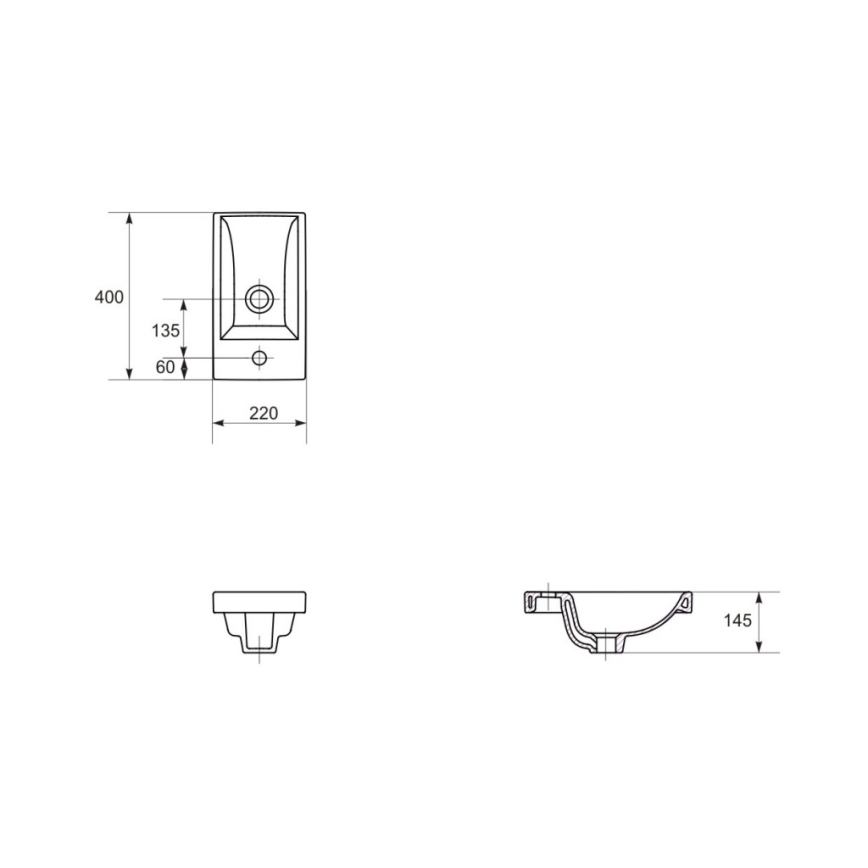 Cersanit S801-570 - Armário suspenso para casa de banho com lavatório MILLE 40x62x22 cm verde menta