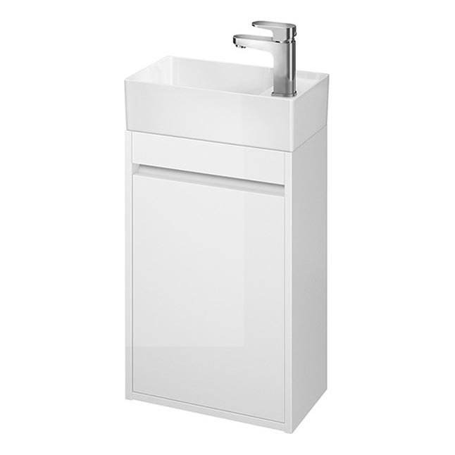 Cersanit S924-001 - Móvel de casa de banho para lavatório CREA, 39,2 x 21,5 cm, branco brilhante