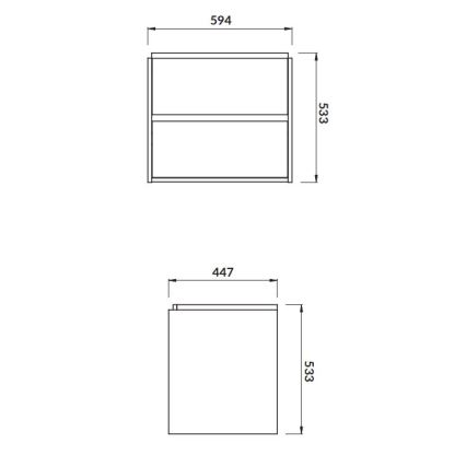 Cersanit S924-008 - Móvel suspenso para lavatório CREA 59,4x44,7 cm carvalho