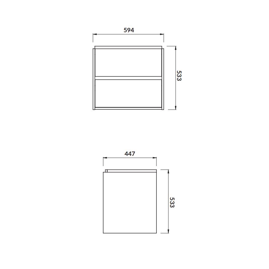 Cersanit S924-008 - Móvel suspenso para lavatório CREA 59,4x44,7 cm carvalho