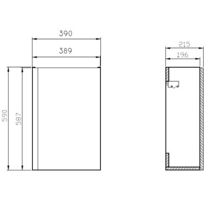 Cersanit S929-014 - Móvel de lavatório MODUO 39x21,5 cm branco brilhante