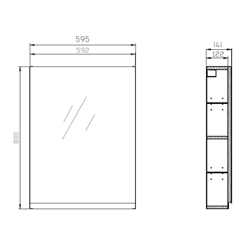 Cersanit S929-018 - Armário de banheiro com espelho MODUO 80x59,5 cm