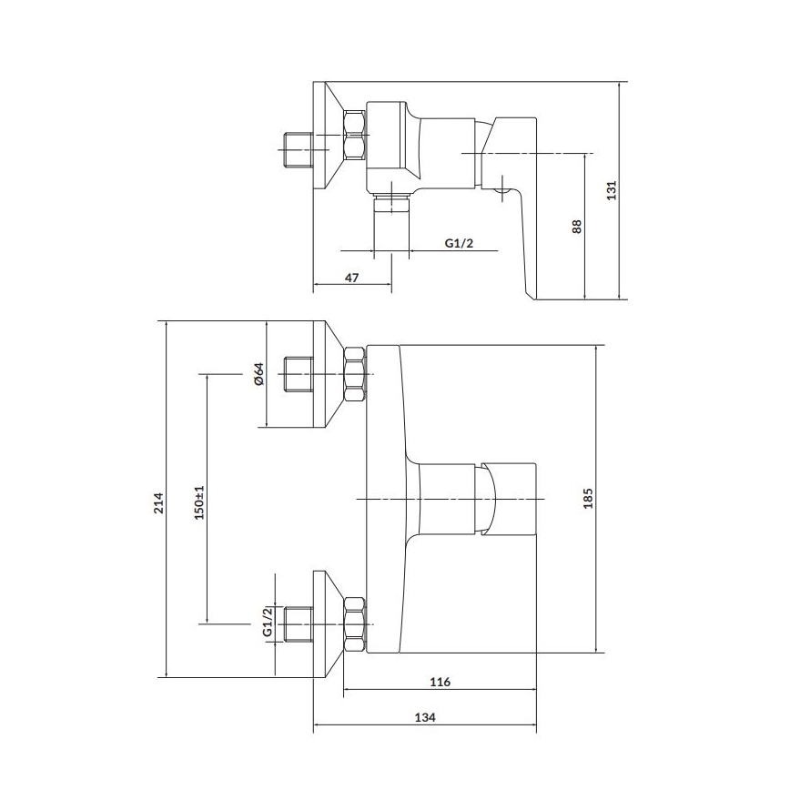 Cersanit S951-033 - Torneira de duche MILLE branco/cromado brilhante
