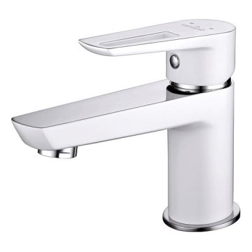 Cersanit S951-047 - Torneira do lavatório MILLE 13,4 cm branco + lixo