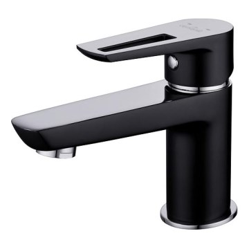 Cersanit S951-048 - Torneira do lavatório MILLE 13,4 cm preto + lixo