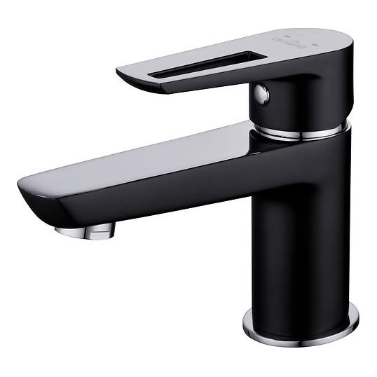 Cersanit S951-048 - Torneira do lavatório MILLE 13,4 cm preto + lixo