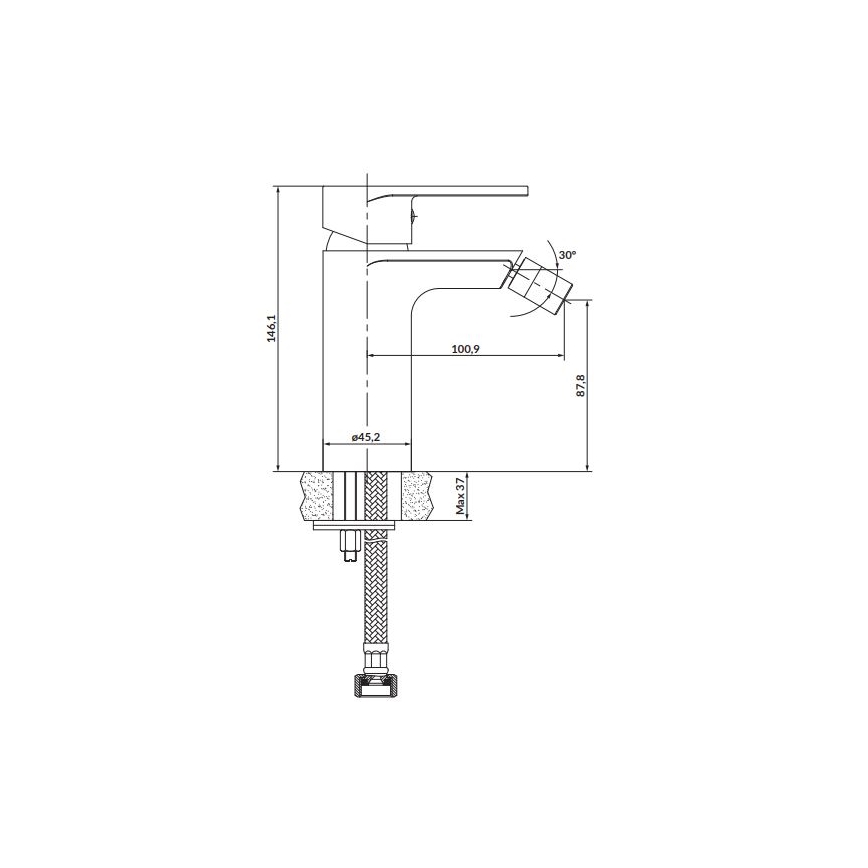 Cersanit S951-316 - Torneira de bidé CREA preto