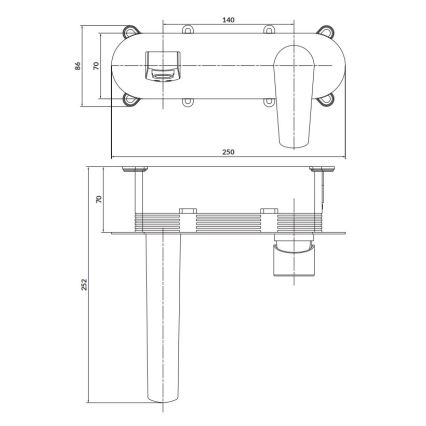 Cersanit S951-337 - Torneira de banheira para instalação embutida MODUO cromado brilhante