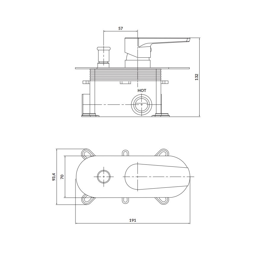 Cersanit S951-338 - Torneira de duche para instalação embutida MODUO cromado brilhante