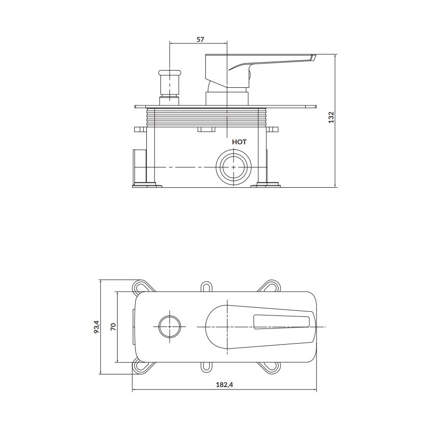 Cersanit S951-342 - Torneira de duche para instalação embutida MILLE cromado brilhante