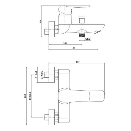 Cersanit S951-344 - Torneira de banheira CITY cromado brilhante