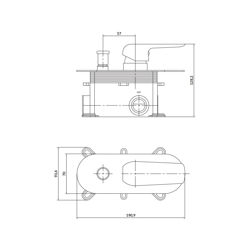 Cersanit S951-345 - Torneira de duche para instalação embutida CITY cromado brilhante