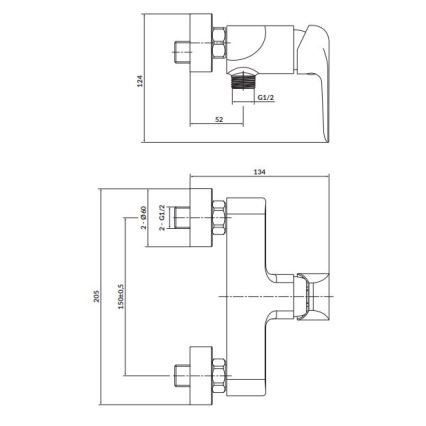 Cersanit S951-352 - Torneira de duche CITY cromado brilhante