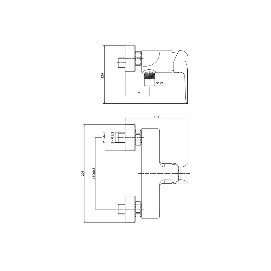 Cersanit S951-352 - Torneira de duche CITY cromado brilhante