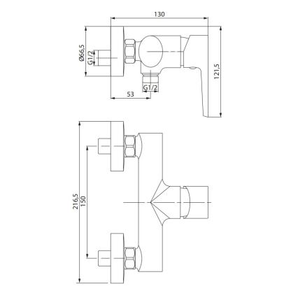 Cersanit S951-353 - Torneira de duche MODUO cromado brilhante