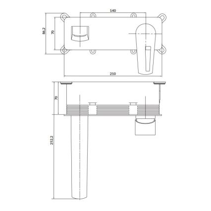 Cersanit S951-357 - Torneira de banheira para instalação embutida MILLE cromado brilhante