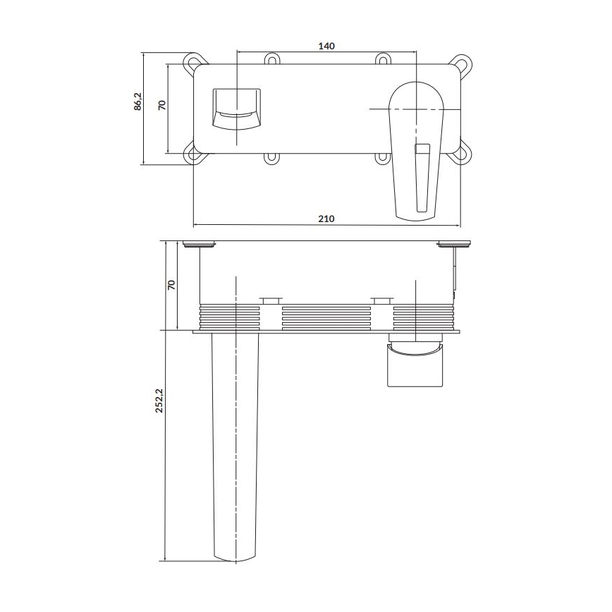 Cersanit S951-357 - Torneira de banheira para instalação embutida MILLE cromado brilhante