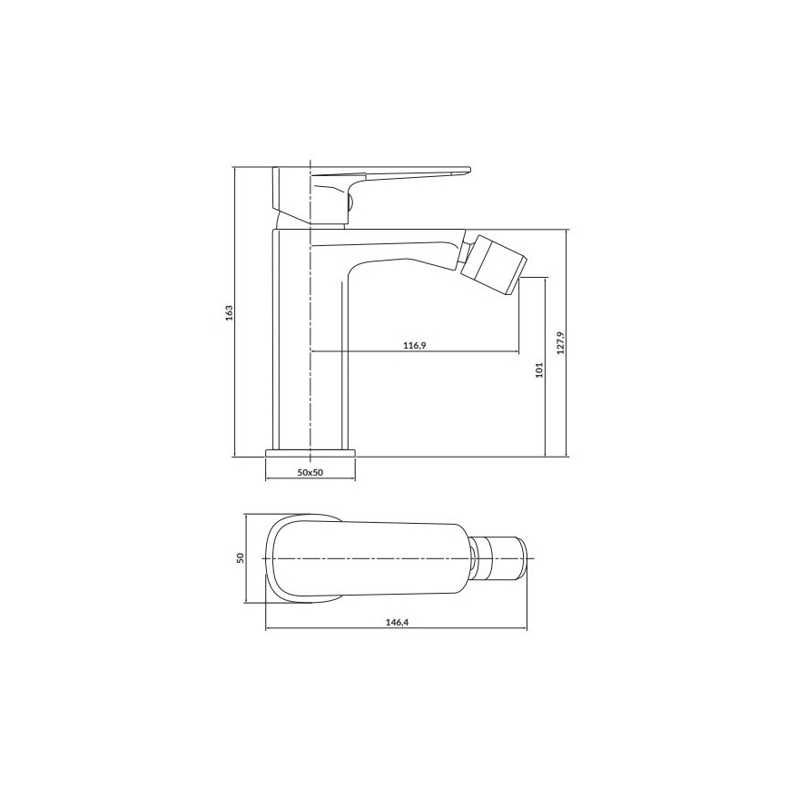 Cersanit S951-379 - Torneira de bidé LARGA preto