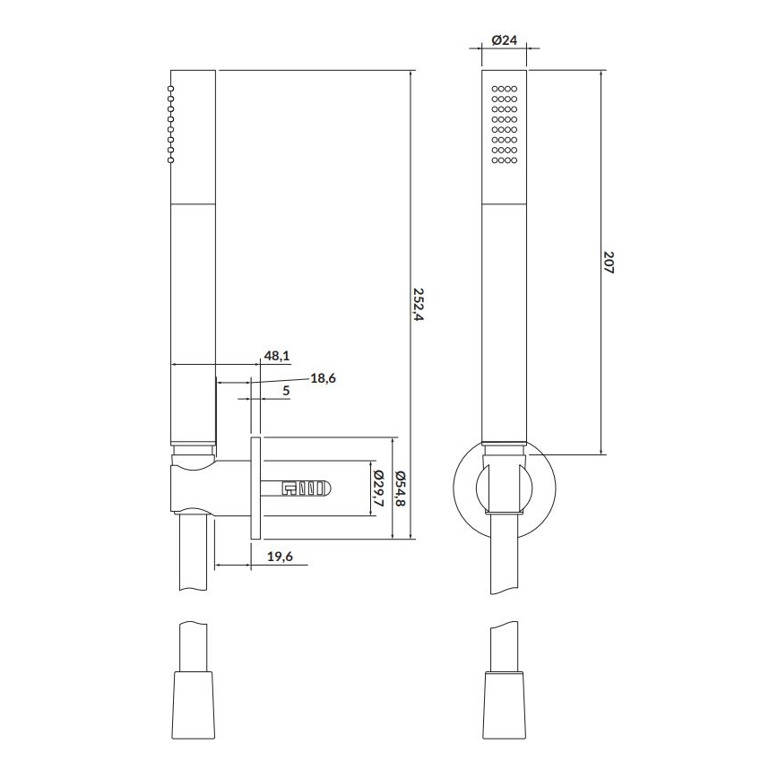 Cersanit S951-401 - Conjunto de chuveiro CREA níquel