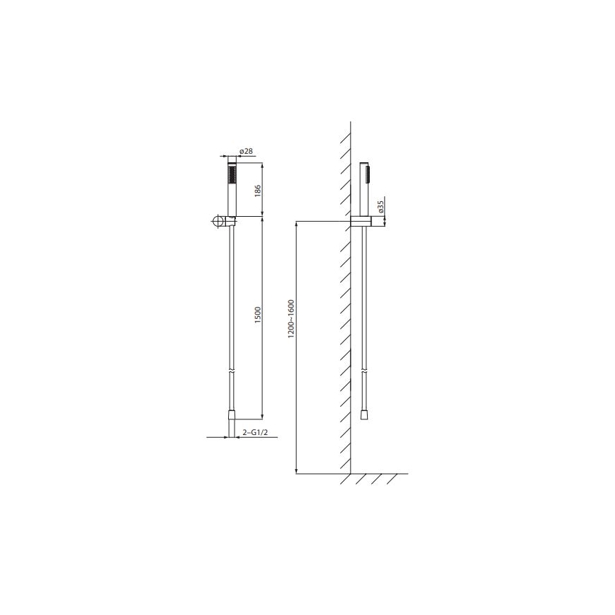 Cersanit S951-618 - Conjunto de chuveiro ZEN preto