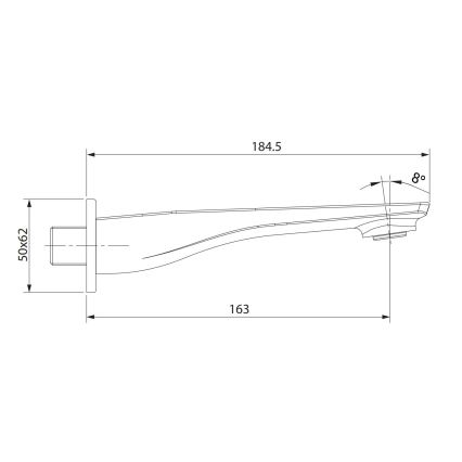 Cersanit S951-707 - Bica de saída para instalação embutida LARGA preta