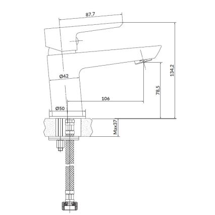 Cersanit S952-003 - Conjunto de banheira com torneira + torneira para lavatório MILLE cromo brilhante