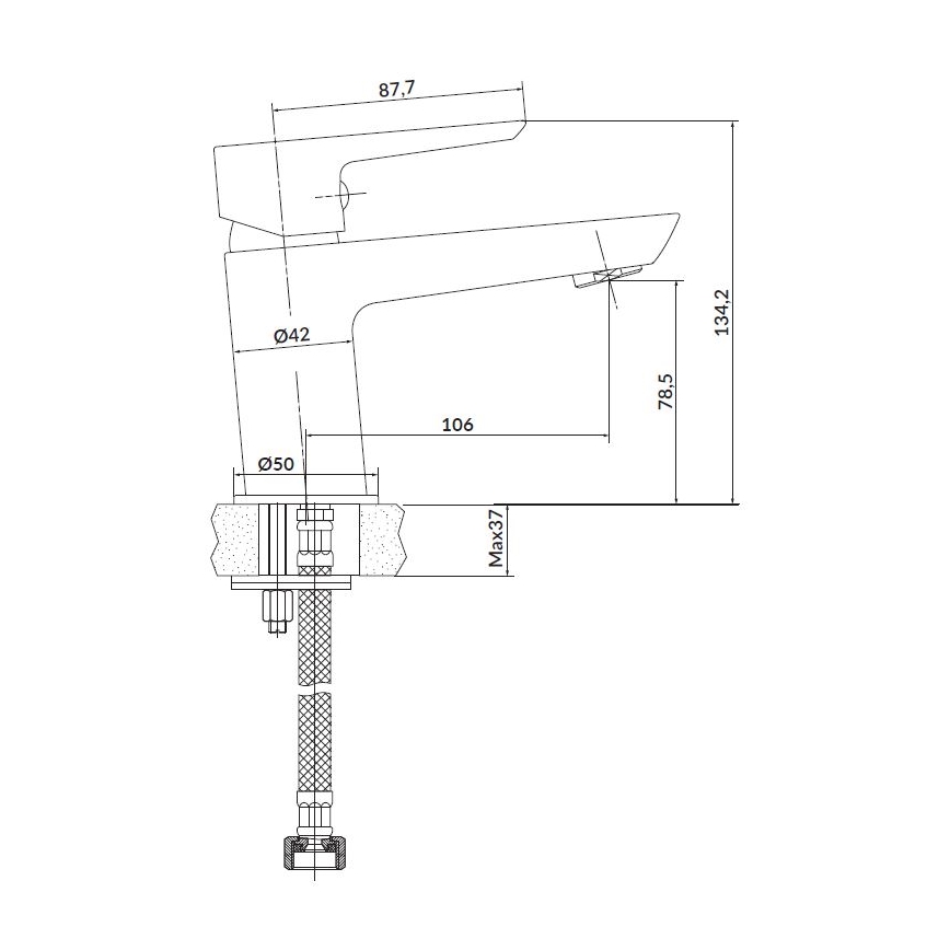 Cersanit S952-004 - Conjunto de duche com torneira + torneira para lavatório MILLE cromo brilhante