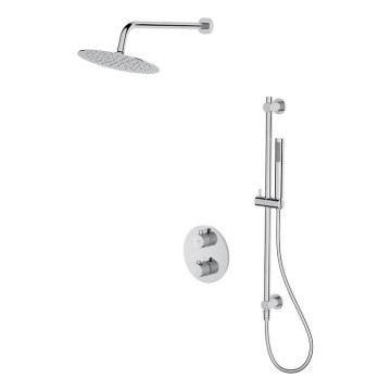 Cersanit S952-032 - Conjunto de chuveiro com torneira termostática de encastrar ZEN cromado brilhante