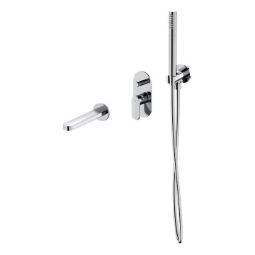 Cersanit S952-035 - Conjunto de banheira com misturadora encastrada CREA cromo brilhante