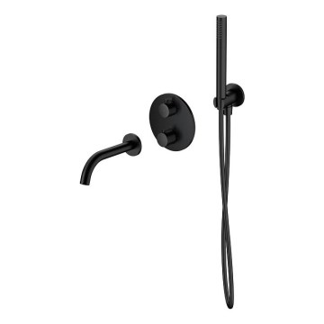 Cersanit S952-041 - Conjunto de banho com torneira termostática de encastrar ZEN preto