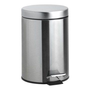 Cesto de lixo 20x28 cm em aço inoxidável/prateado