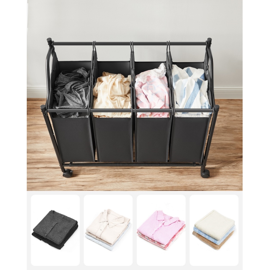 Cesto de roupa LINA preto