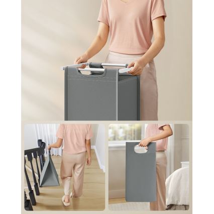 Cesto de roupa REX branco/cinzento