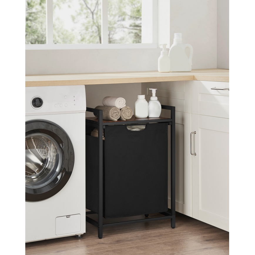 Cesto de roupa REX castanho/preto