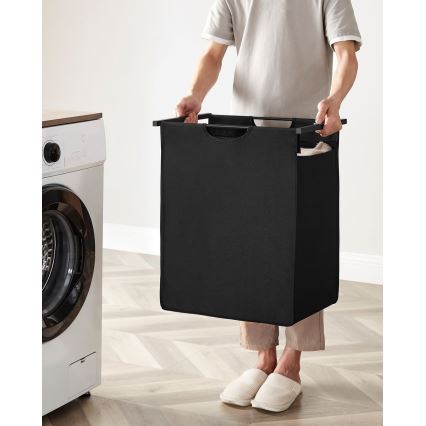 Cesto de roupa REX castanho/preto