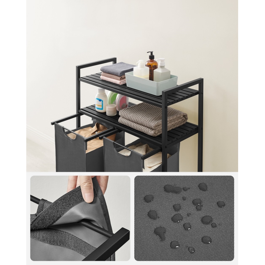 Cesto de roupa REX cinzento