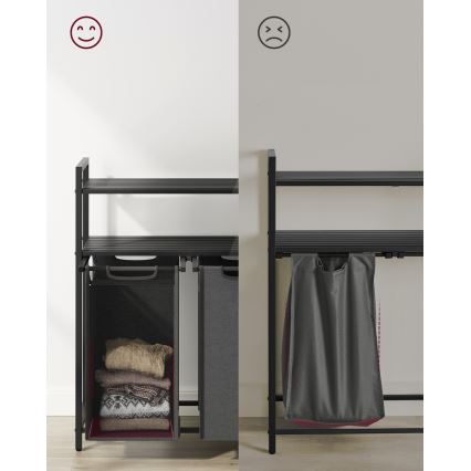 Cesto de roupa REX cinzento