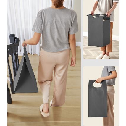 Cesto de roupa REX cinzento