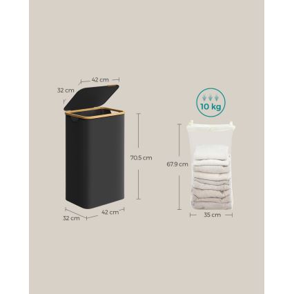 Cesto de roupa TATE preto