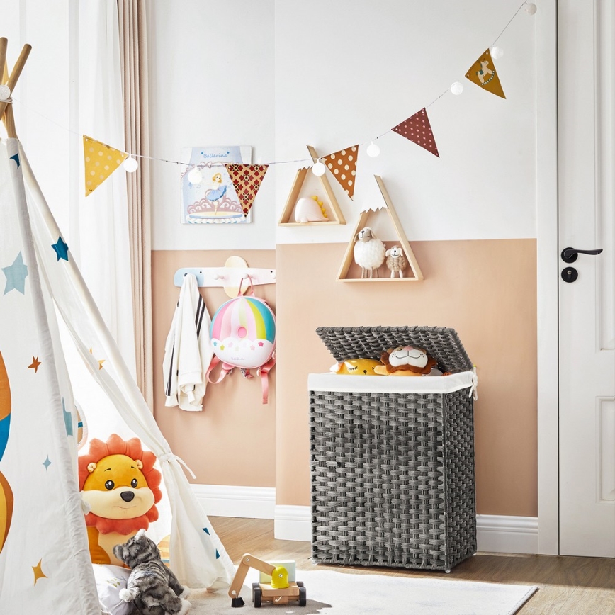 Cesto para roupa BLAINE cinzento