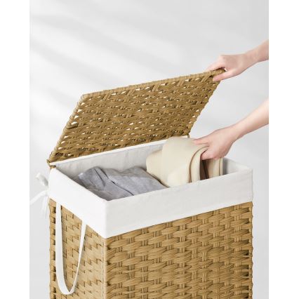 Cesto para roupa FLYN em rattan