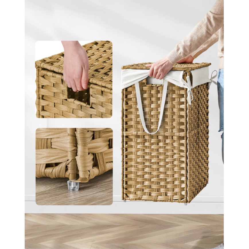 Cesto para roupa FLYN em rattan